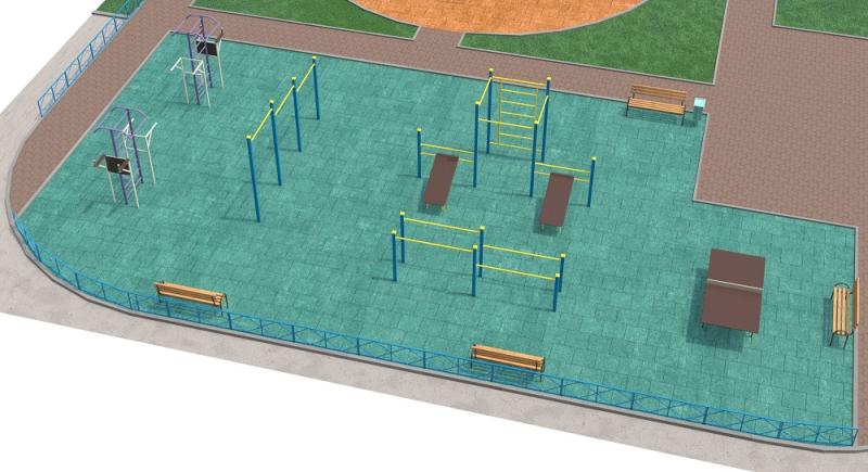 Проект спортивной площадки с столом теннисным в Удмуртской республике