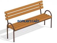 Парковая лавочка со спинкой МАФ 1605 в Удмуртской республике