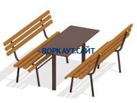 Дачный комплект из 2 лавочек и стола МАФ 1620 в Удмуртской республике