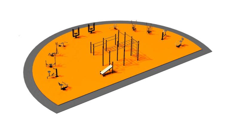 Дизайн проект спортплощадки Полукруглая в Удмуртской республике