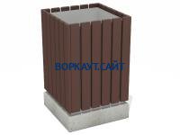 Урна деревянная квадратная с бетонным основанием МАФ 1633 в Удмуртской республике