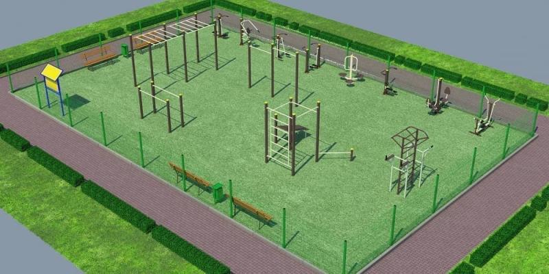 Проект спортивной воркаут площадки с уличными тренажерами - 1467400 рублей в Удмуртской республике