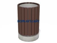 Урна деревянная круглая с бетонным основанием МАФ 1632 в Удмуртской республике