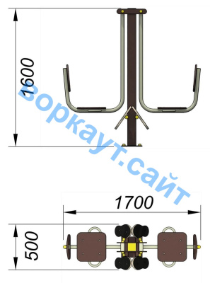 Уличный тренажер "Жим ногами горизонтальный " УТ 003 в Удмуртской республике