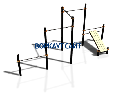 Воркаут комплекс разноуровневых турников со скамьей для пресса ВС-37 в Удмуртской республике