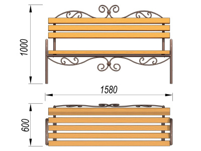 Лавочка кованная МАФ 1606 в Удмуртской республике