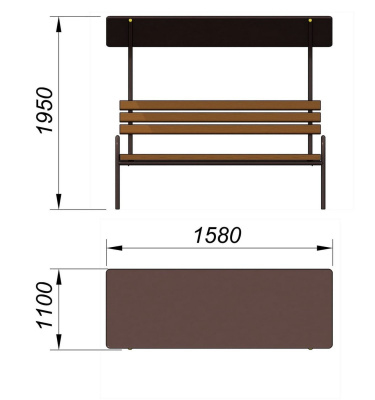 Лавочка под навесом МАФ 1607 в Удмуртской республике