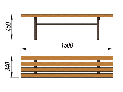 Лавочка без спинки МАФ 1601 в Удмуртской республике