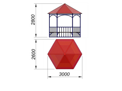 Беседка с лавками МАФ 4120 в Удмуртской республике