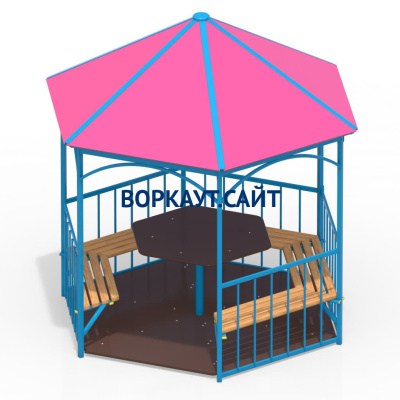 Беседка со столом, лавками и полом МАФ 4123 в Удмуртской республике Беседка со столом, лавками и полом МАФ 4123 в Удмуртской республике