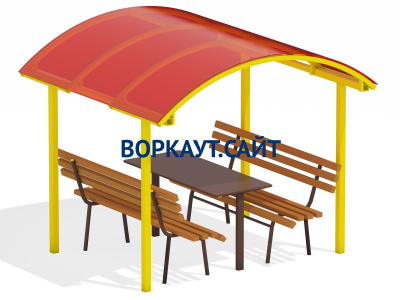 Стол и лавки под навесом МАФ 4005 в Удмуртской республике