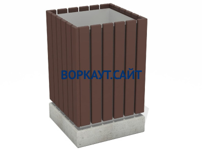 Урна деревянная квадратная с бетонным основанием МАФ 1633 в Удмуртской республике